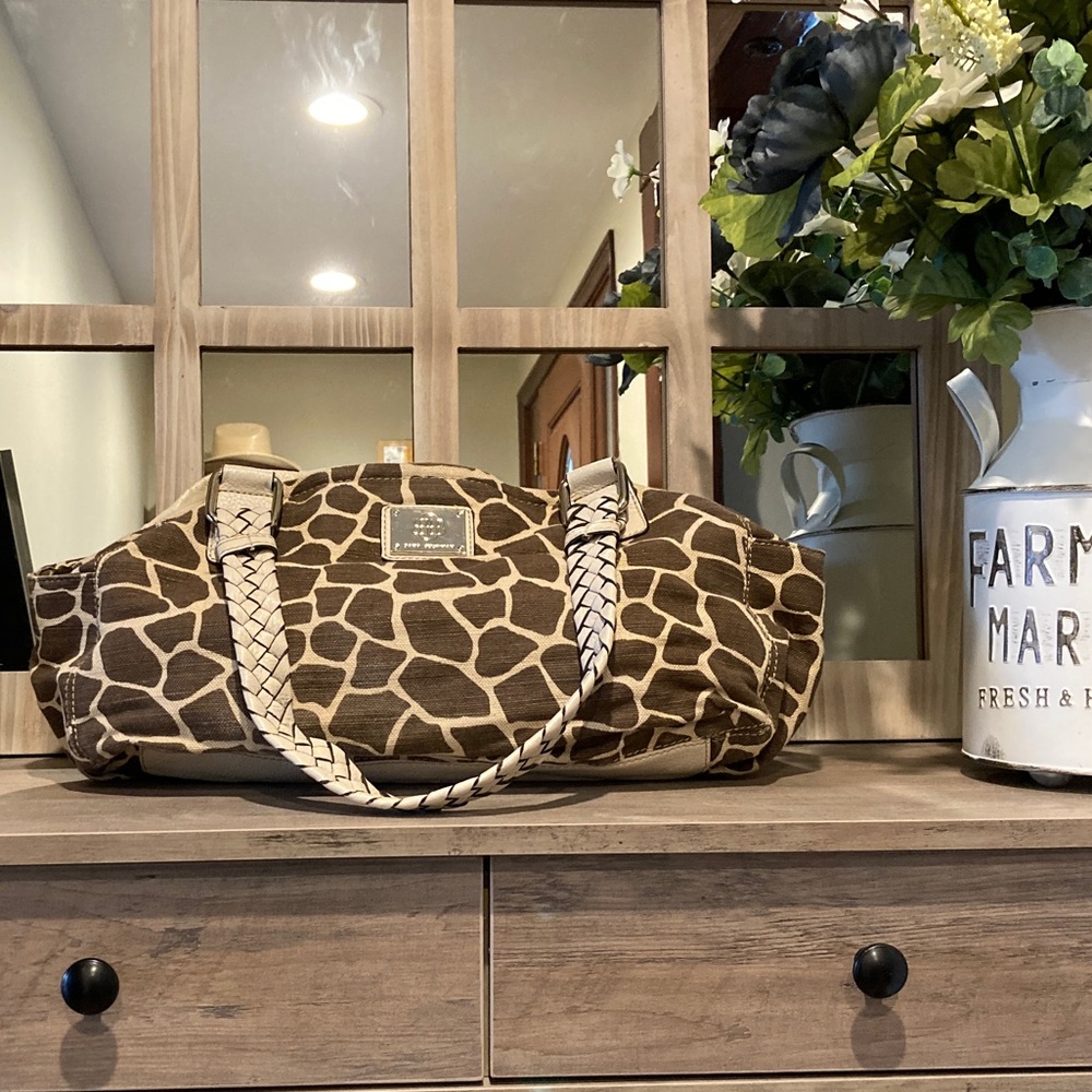 Animal print canvas purse